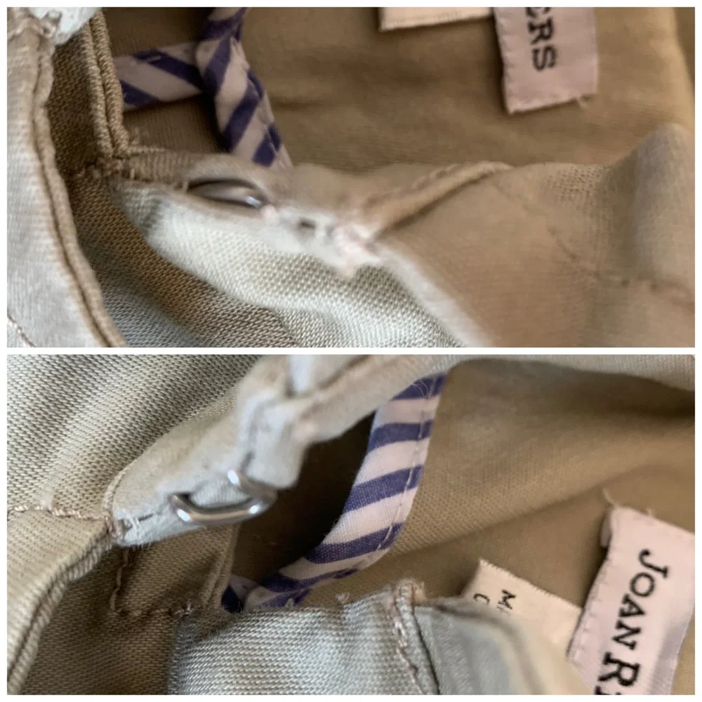 Joan Rivers (QVC) Double Breasted Short Trench Coat ~ Khaki Cotton ~ Size M - Picture 15 of 16